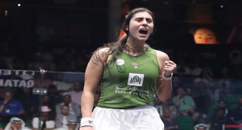 ريمونتادا مثيرة.. للمرة الأولى نور الشربيني تتوج ببطولة قطر المفتوحة للإسكواش على حساب نوران جوهر